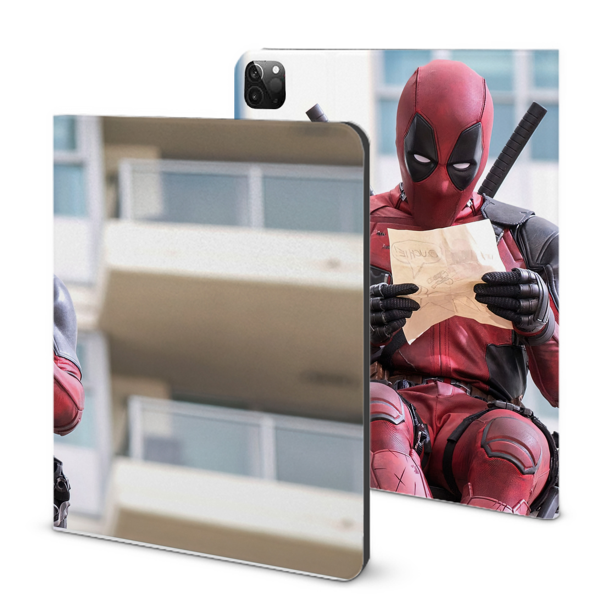（画像用） Deadpool デッドプール IPadケース ペンホルダー付き ブックスタイルデザイン